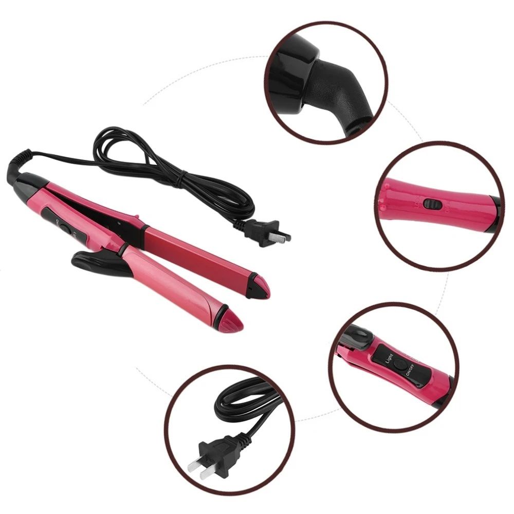 Nova 2-in-1 Hair Straightener & Curler NH-2009 | Quick Heat-Up Ceramic Plates
